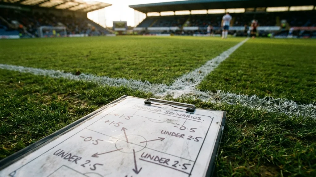 Hándicap asiático en apuestas de fútbol con tabla de resultados